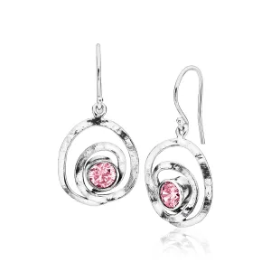 Artistic Sterling Silver Pink CZ Earrings