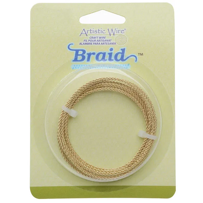 Artistic Wire, Braided Craft Wire 12 Gauge Thick, 5 Foot Coil, Tarnish Resistant Brass