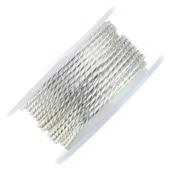 Artistic Wire, Twisted Craft Wire 24 Gauge Thick, Tarnish Resistant Silver (5 Yard Spool)