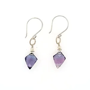 AVF Silver Fluorite Point Dangle Earrings (SI2880)