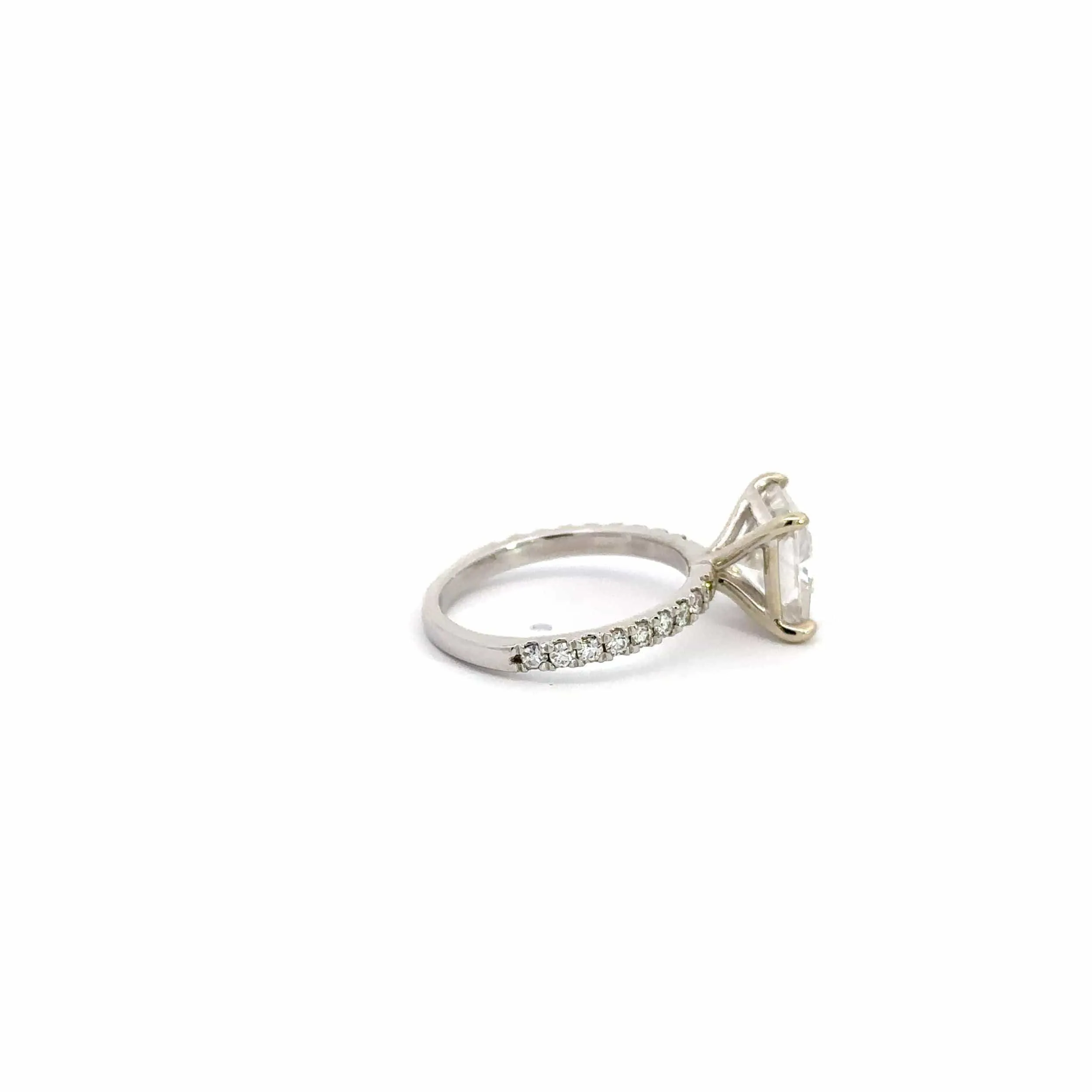 Baikalla™ 14k White Gold Diamond and Moissanite Wedding Engagement Ring