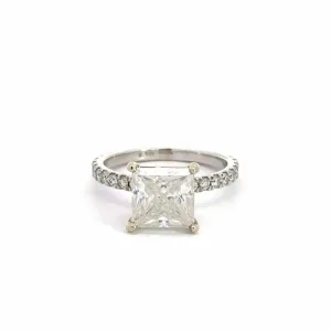 Baikalla™ 14k White Gold Diamond and Moissanite Wedding Engagement Ring
