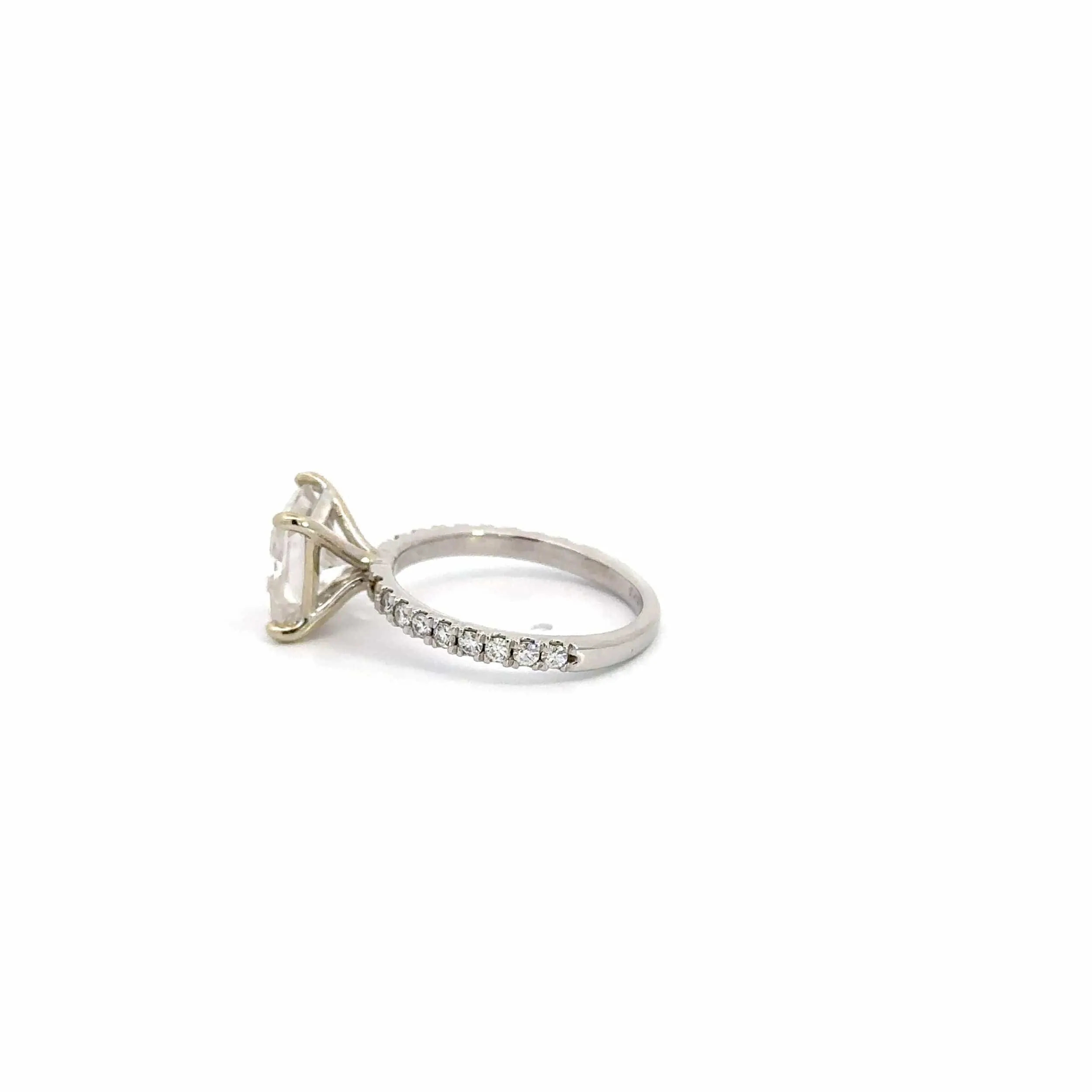 Baikalla™ 14k White Gold Diamond and Moissanite Wedding Engagement Ring