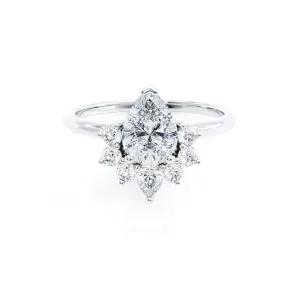 BALLET - Pear Moissanite & Diamond Half Halo Tiara Ring 950 Platinum