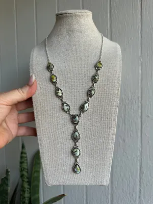Beautiful Handmade Sterling Silver & Palomino Turquoise Lariat Necklace