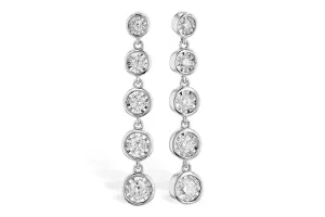 Bezel Set Diamond Dangle Earrings