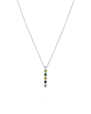 Birthstone Bar Chain Necklace - 925 Sterling Silver