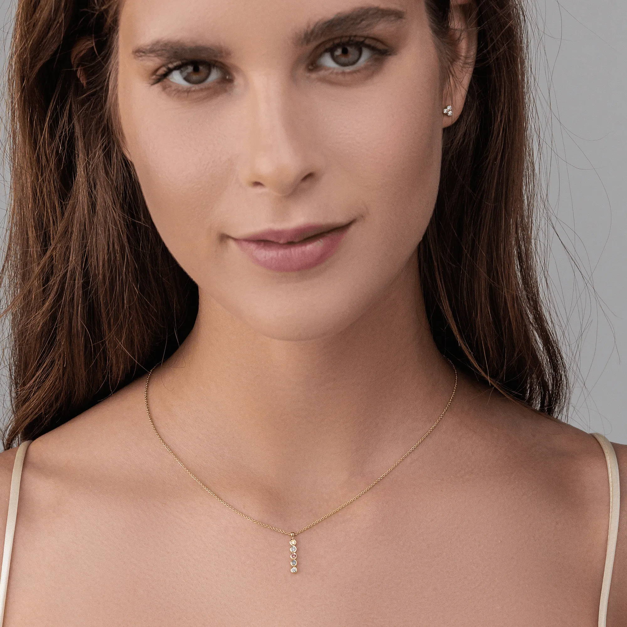 Birthstone Bar Chain Necklace - 925 Sterling Silver