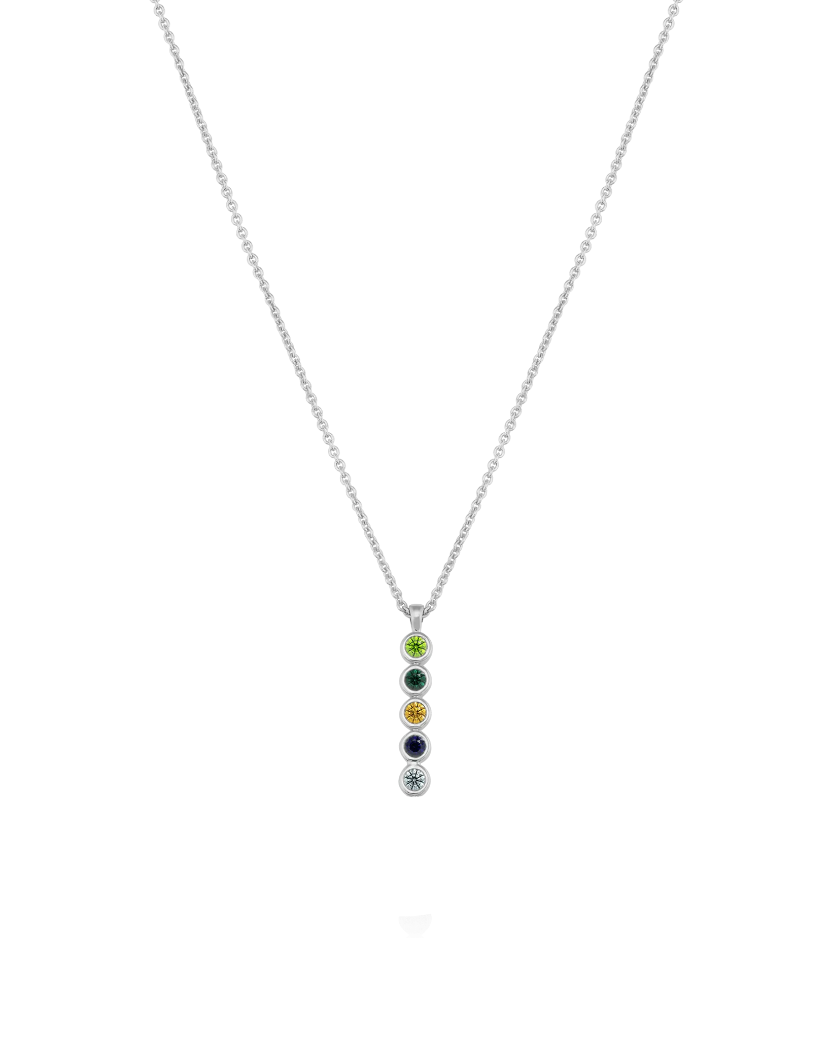 Birthstone Bar Chain Necklace - 925 Sterling Silver