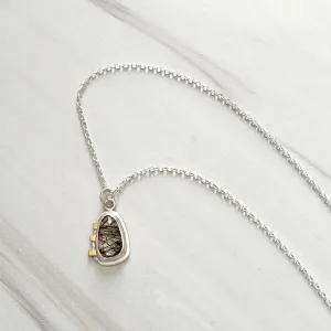 Black Tourmalinated Quartz Pendant Necklace with 18k gold #2