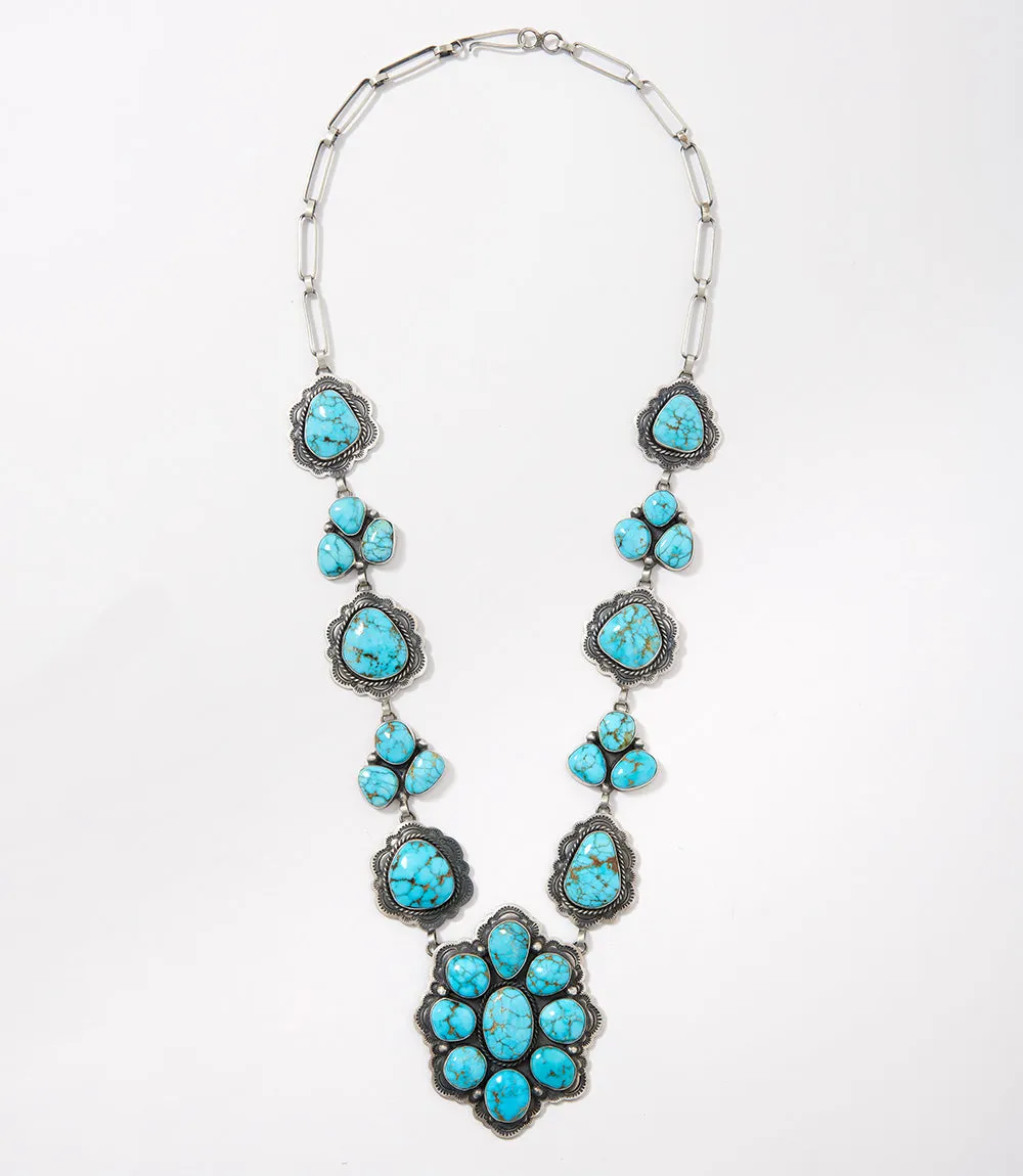 Blue Gem Turquoise Lariat Necklace