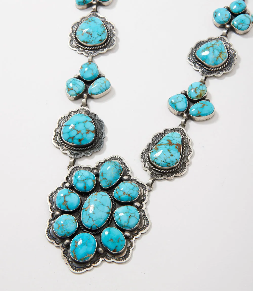 Blue Gem Turquoise Lariat Necklace