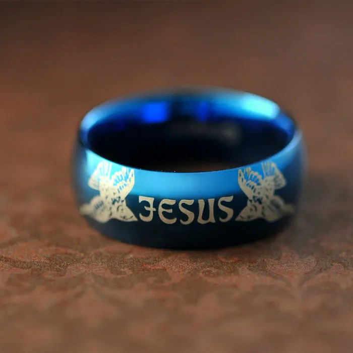 Blue Jesus Sparrow Ring