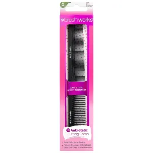 Brushworks Anti Static Cutting Comb Heat Resistant Carbon Black