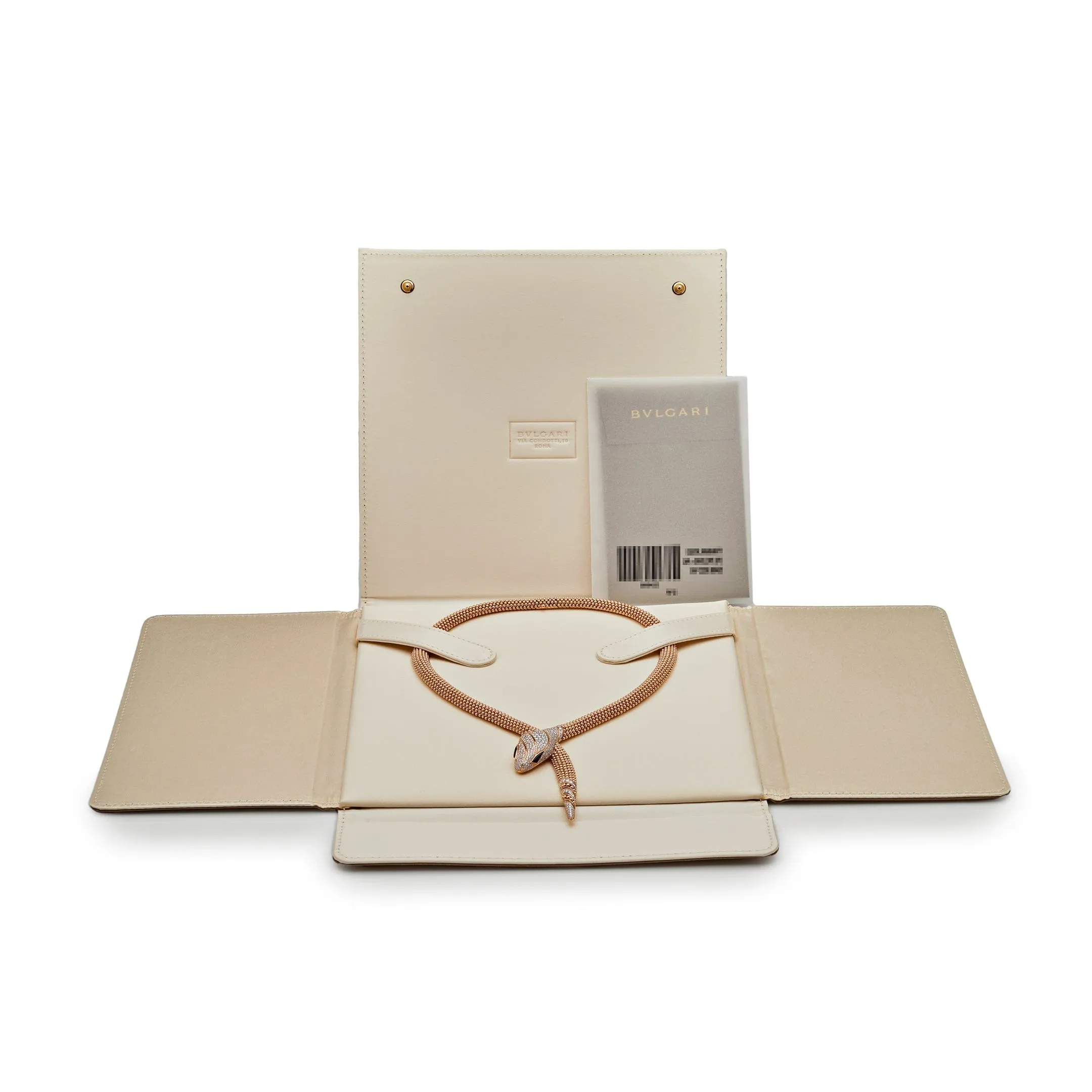 BVLGARI Serpenti Necklace Rose Gold Diamonds and Black Onyx 358434