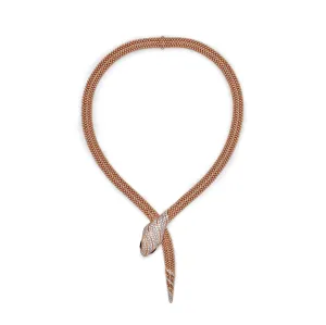 BVLGARI Serpenti Necklace Rose Gold Diamonds and Black Onyx 358434