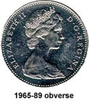 Canada Copper 1989 5 cents  (Elizabeth II) 4.6gr .750
