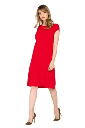 Cap Sleeve Below Knee Sleep Dress