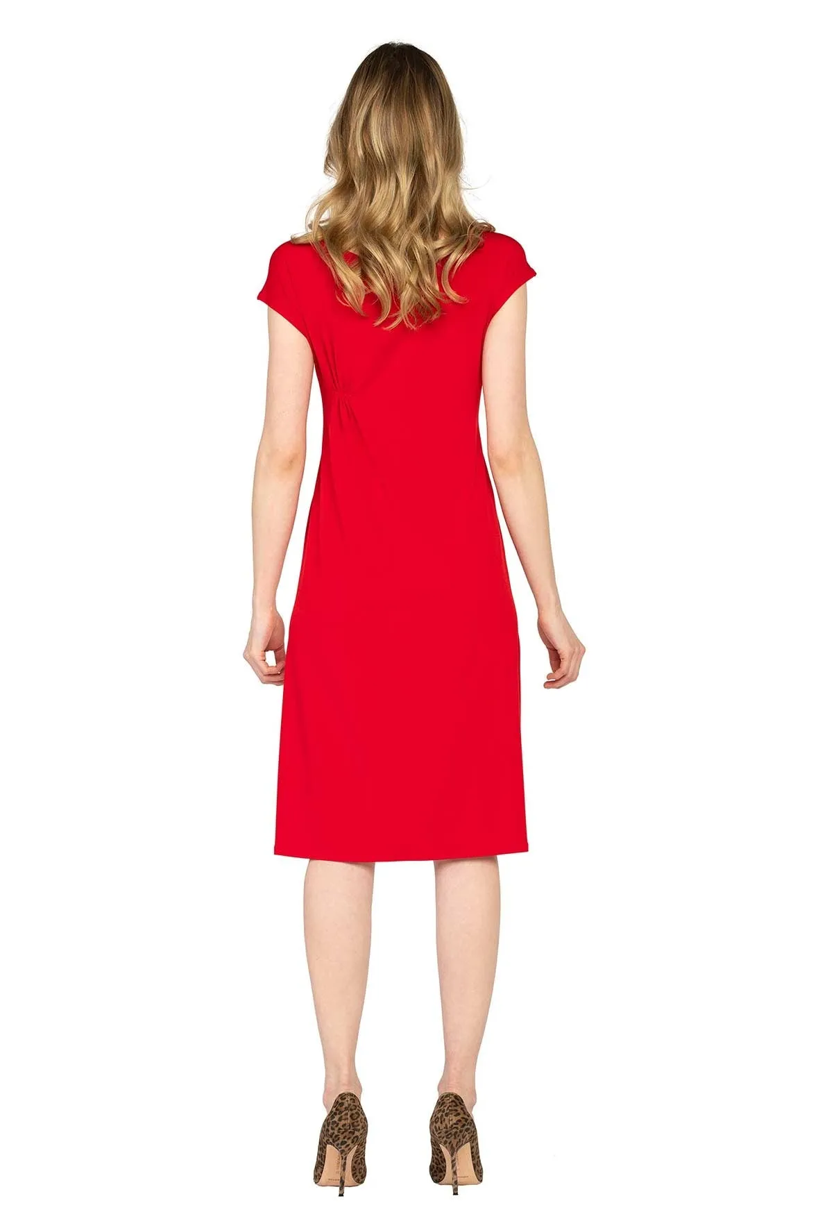 Cap Sleeve Below Knee Sleep Dress