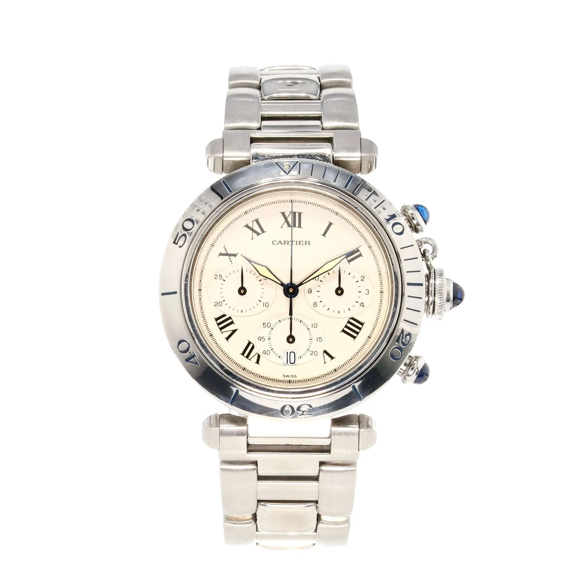 Cartier Pasha 38mm Quartz Chrono (ref. W31018H3)