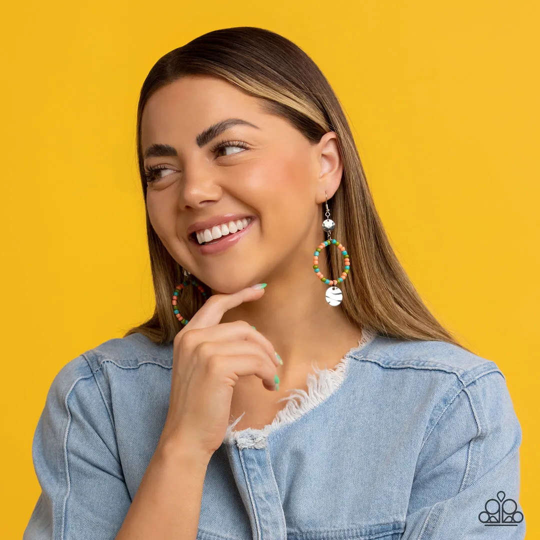 Cayman Catch - Orange Earrings - Paparazzi Accessories