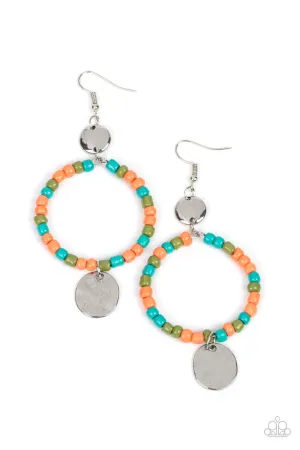 Cayman Catch - Orange Earrings - Paparazzi Accessories