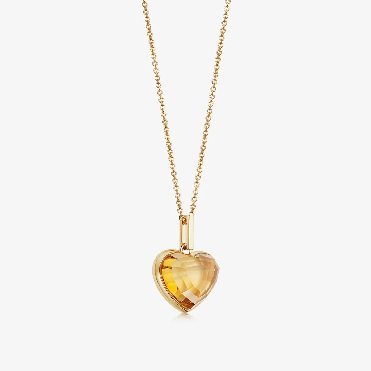 CITRINE HEART TALISMAN PENDANT NECKLACE GOLD (BABY)