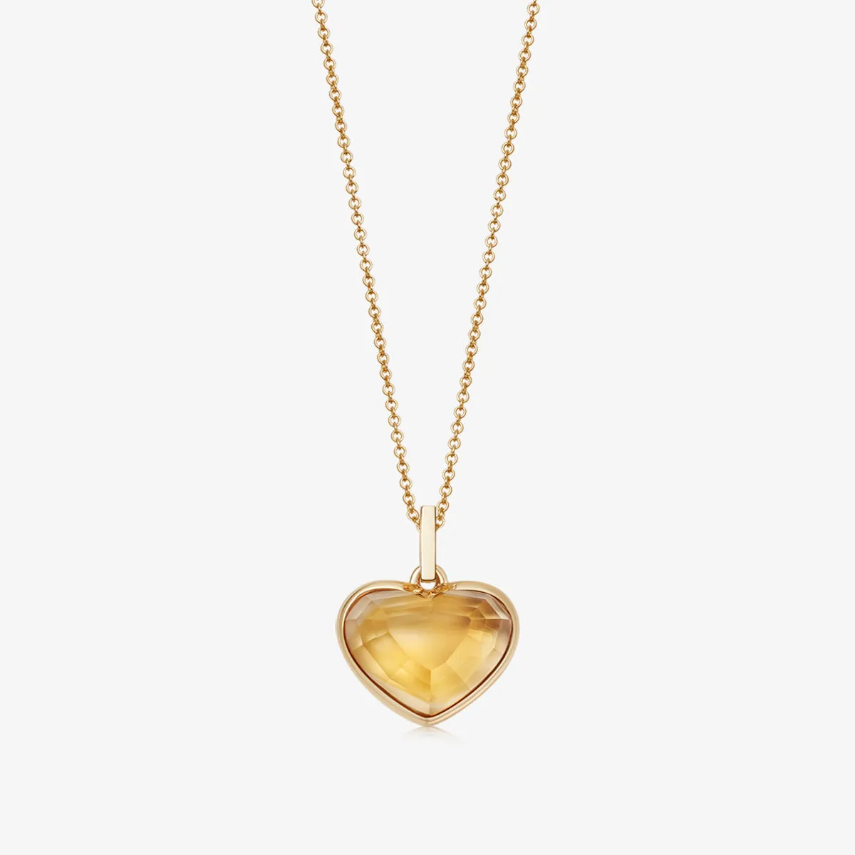 CITRINE HEART TALISMAN PENDANT NECKLACE GOLD (BABY)