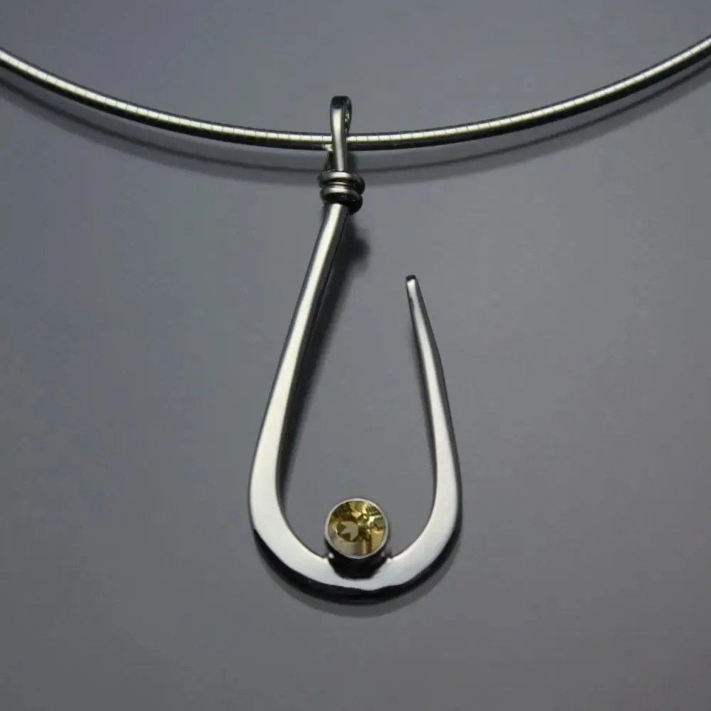 Citrine Pendant Necklace PEN030CI Sterling Silver or 14K Gold by John Tzelepis Jewelry