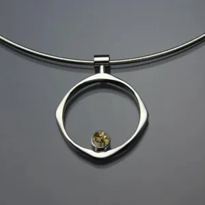 Citrine Pendant Necklace PEN070CI Sterling Silver by John Tzelepis Jewelry
