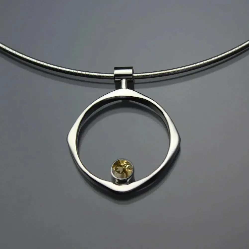 Citrine Pendant Necklace PEN070CI Sterling Silver by John Tzelepis Jewelry