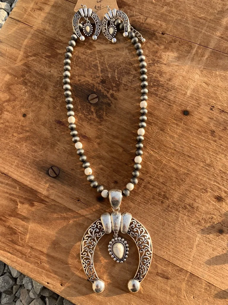 Classic Ivory Squash Blossom Necklace Set