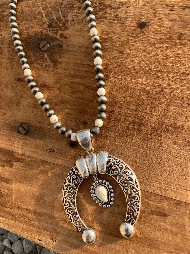Classic Ivory Squash Blossom Necklace Set