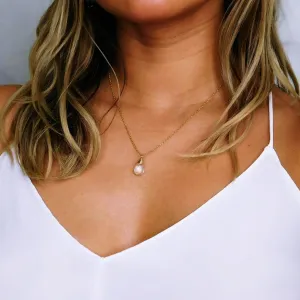 Clear Quartz Drop Necklace