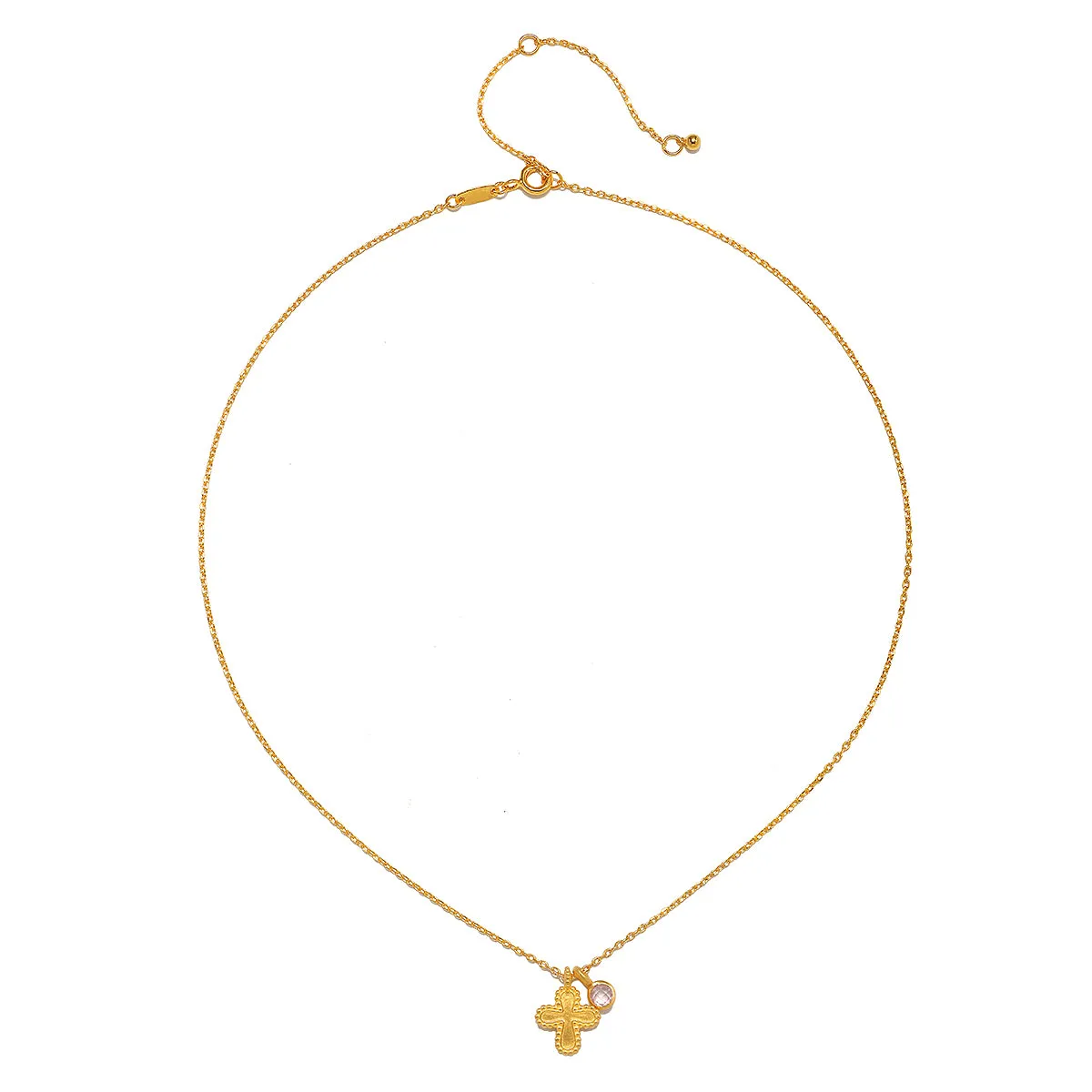 Compassionate Faith Rose Quartz Cross Necklace