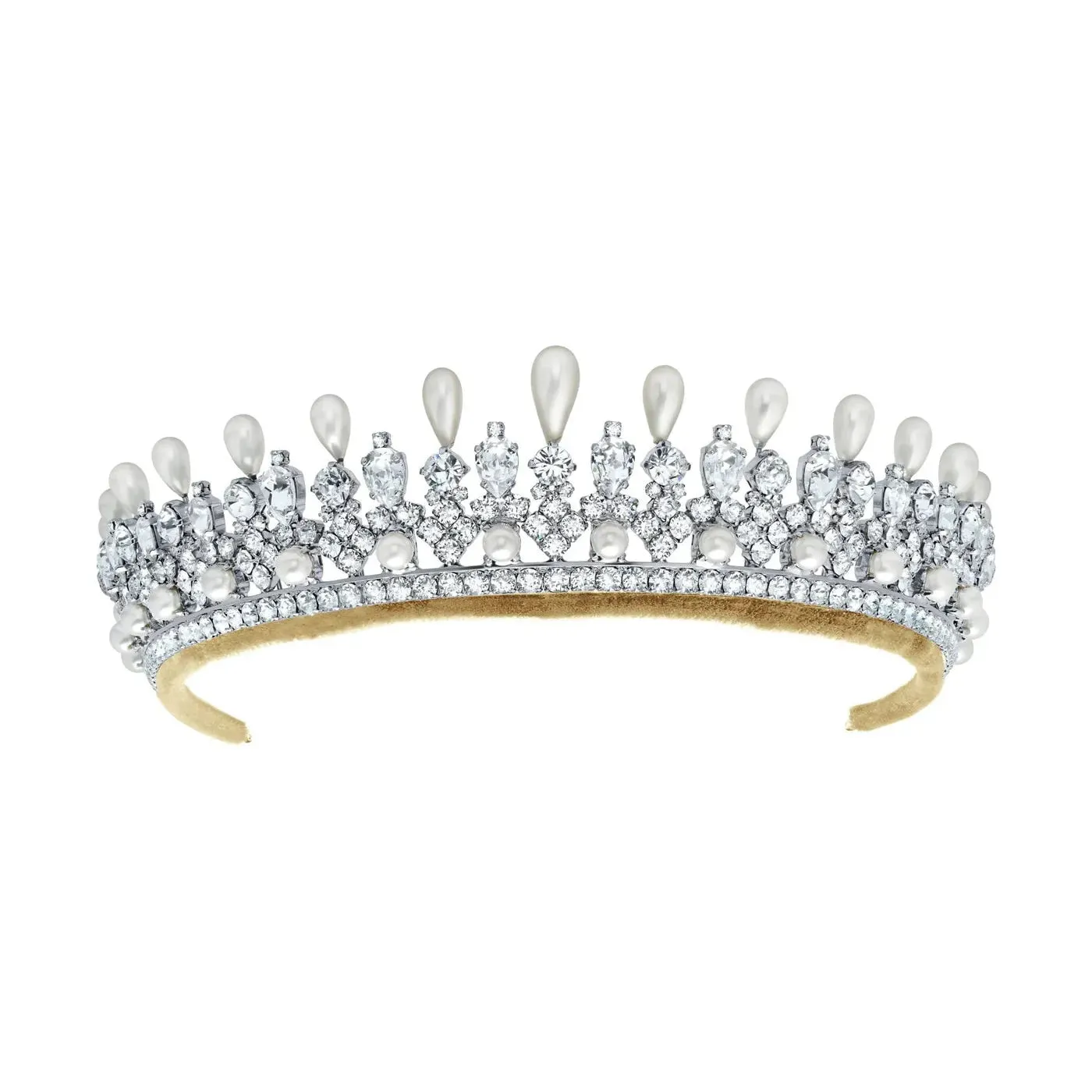CRISLU Crystal Pearl & Crystal Tiara by Andrew Prince