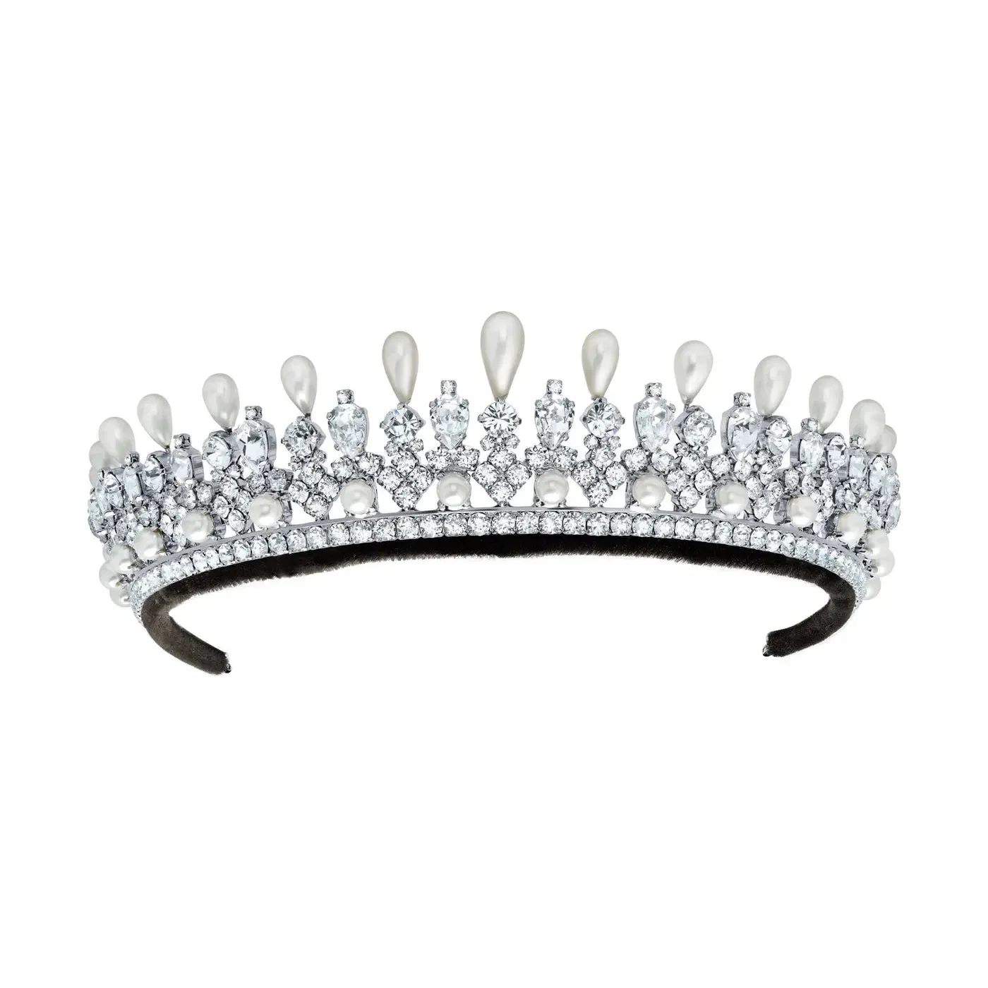 CRISLU Crystal Pearl & Crystal Tiara by Andrew Prince