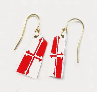Custom Aluminum Rowing Team Oar Earrings with French Wires