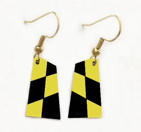 Custom Aluminum Rowing Team Oar Earrings with French Wires