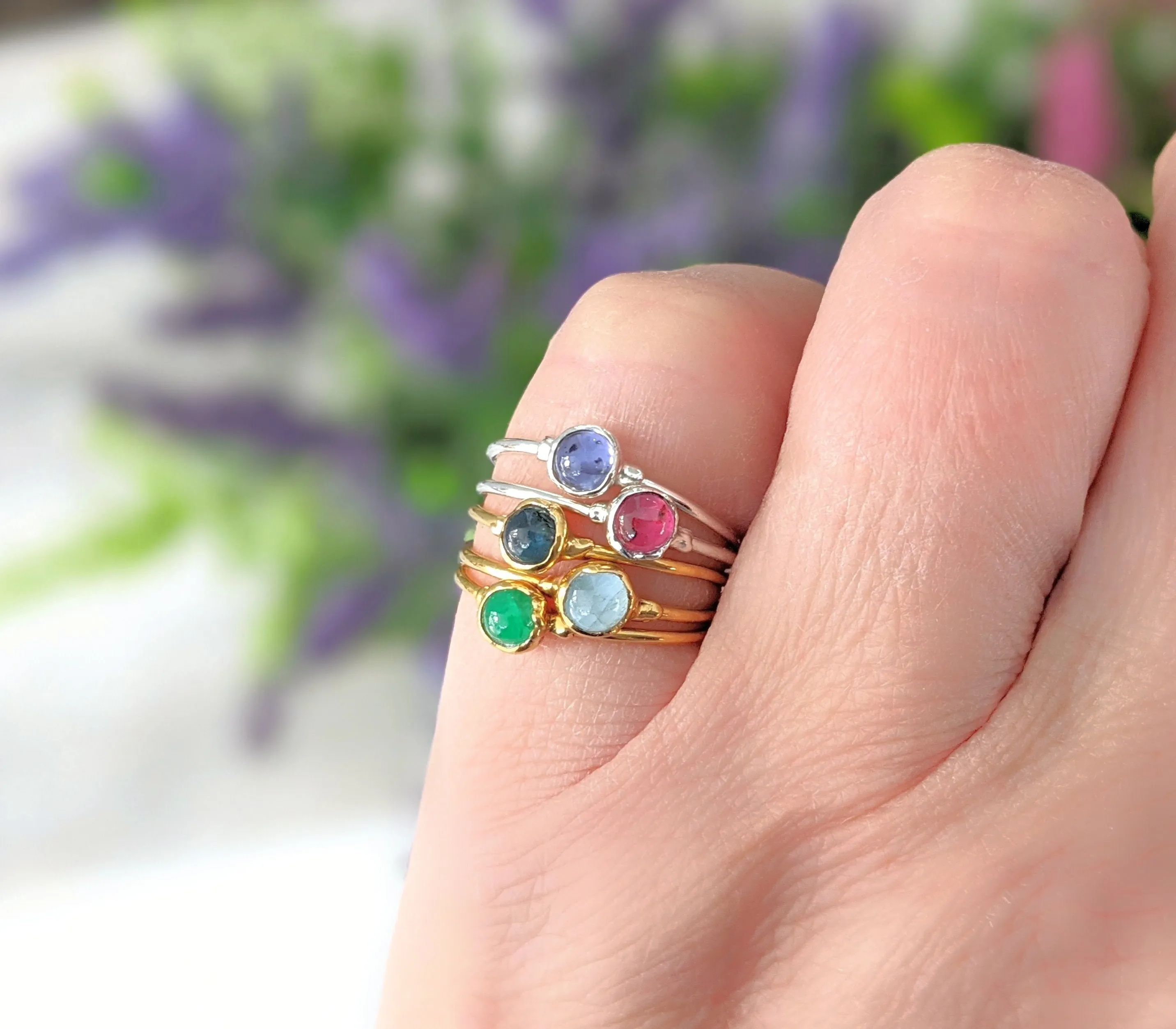 Dainty Moonstone stacking ring
