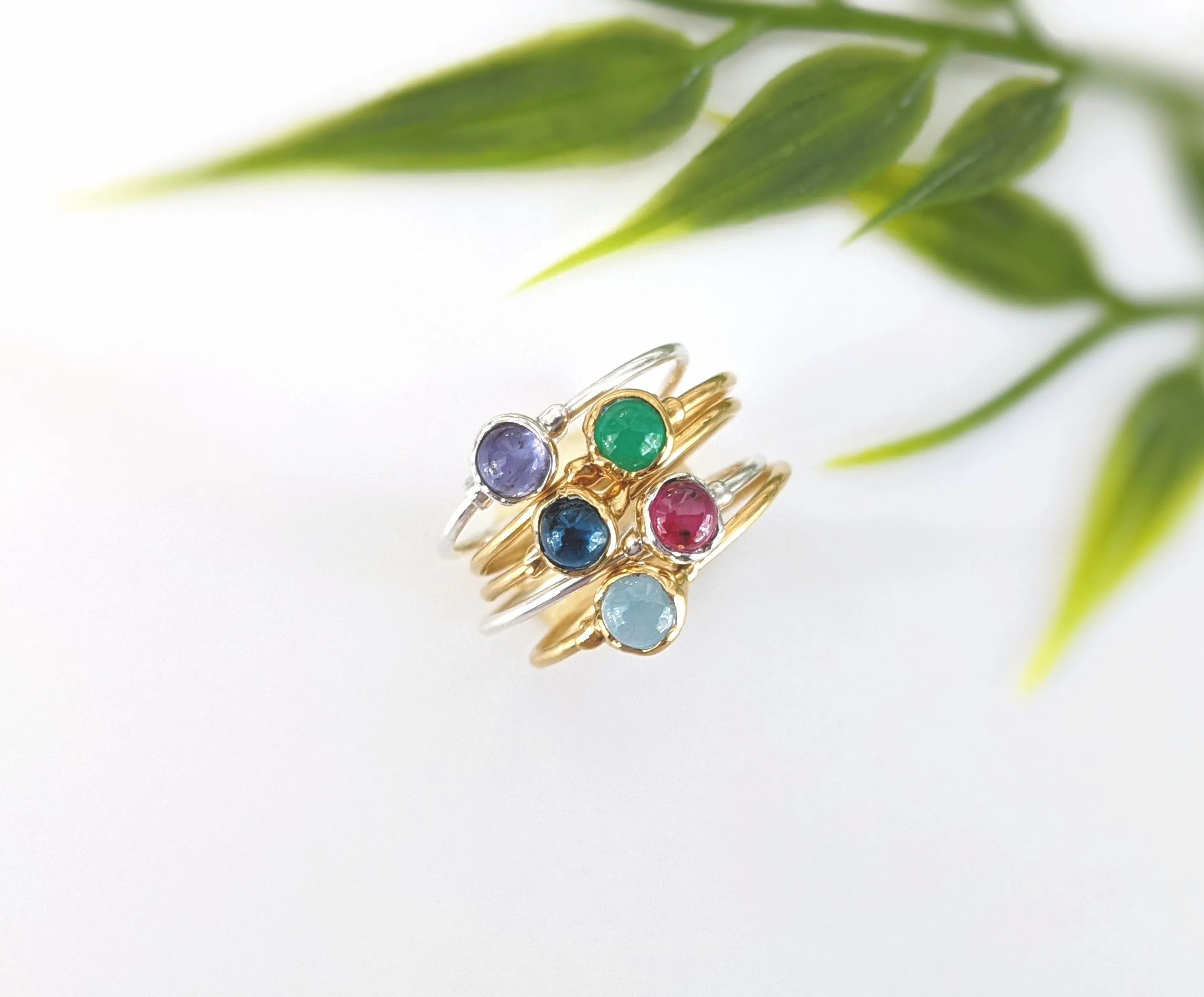 Dainty Moonstone stacking ring
