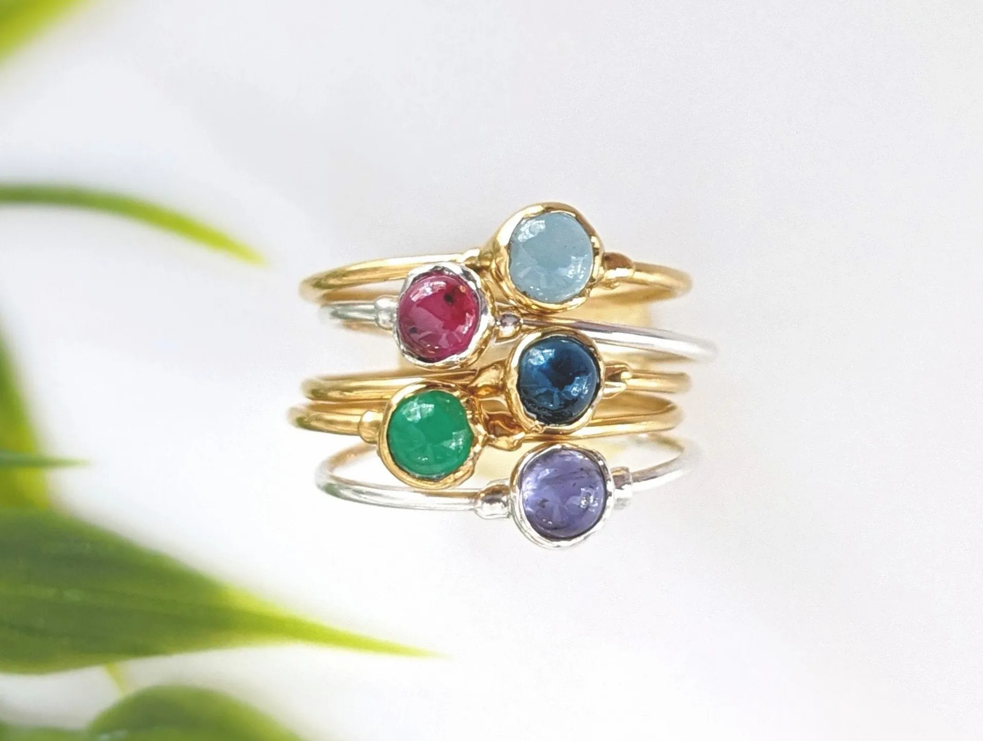 Dainty Moonstone stacking ring