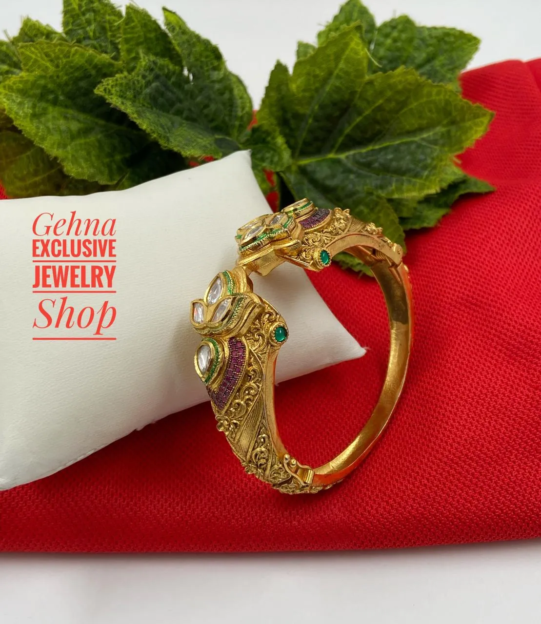 Designer Golden Kundan Bracelet For Women