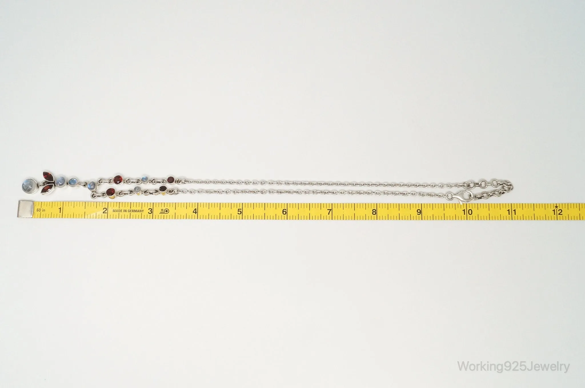 Designer Nicky Butler Moonstone Garnet Sterling Silver Necklace
