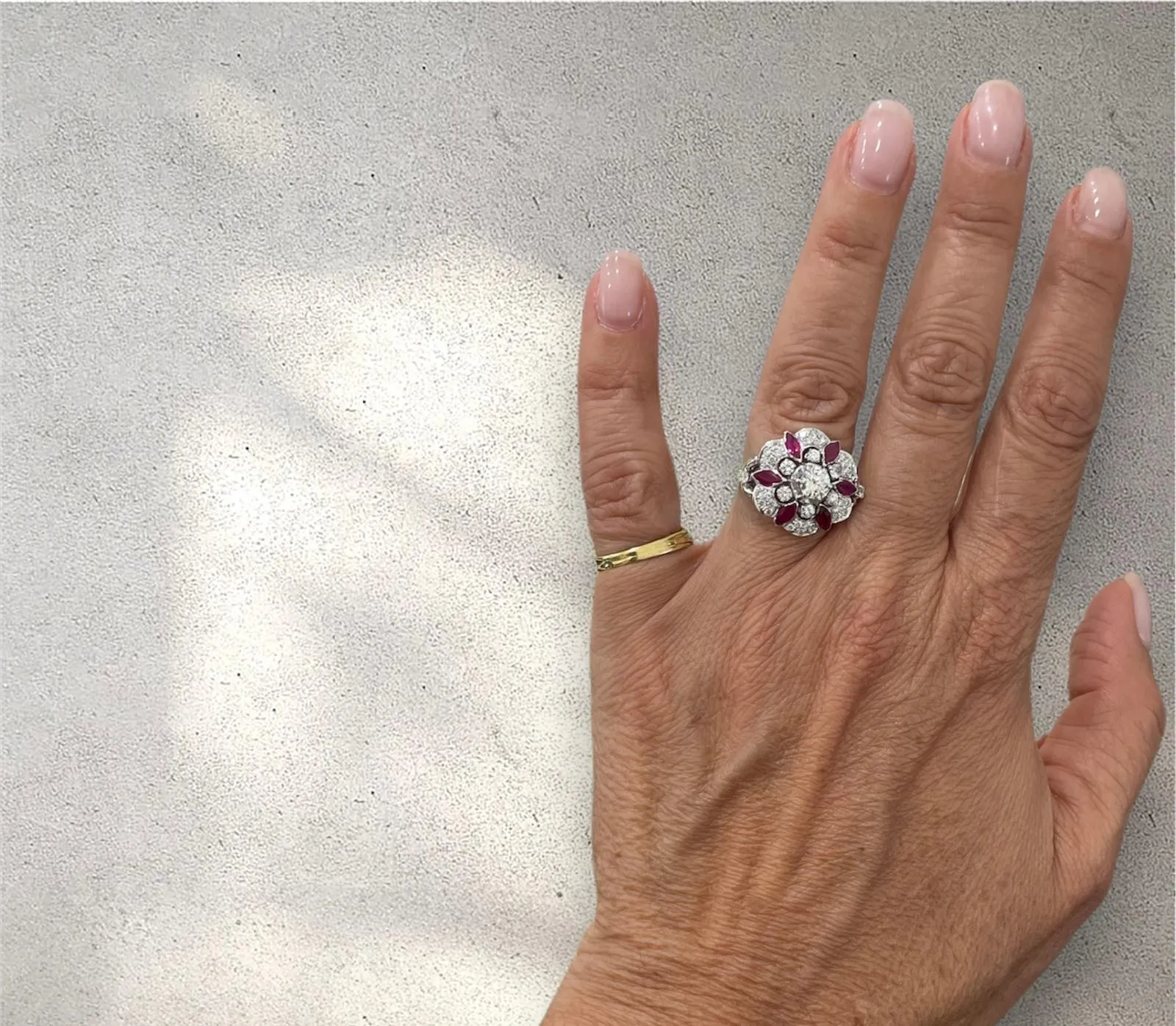 Designer Ruby Diamond Gold Ring