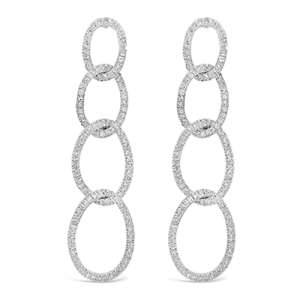 Diamond Dangle Open Link Earrings