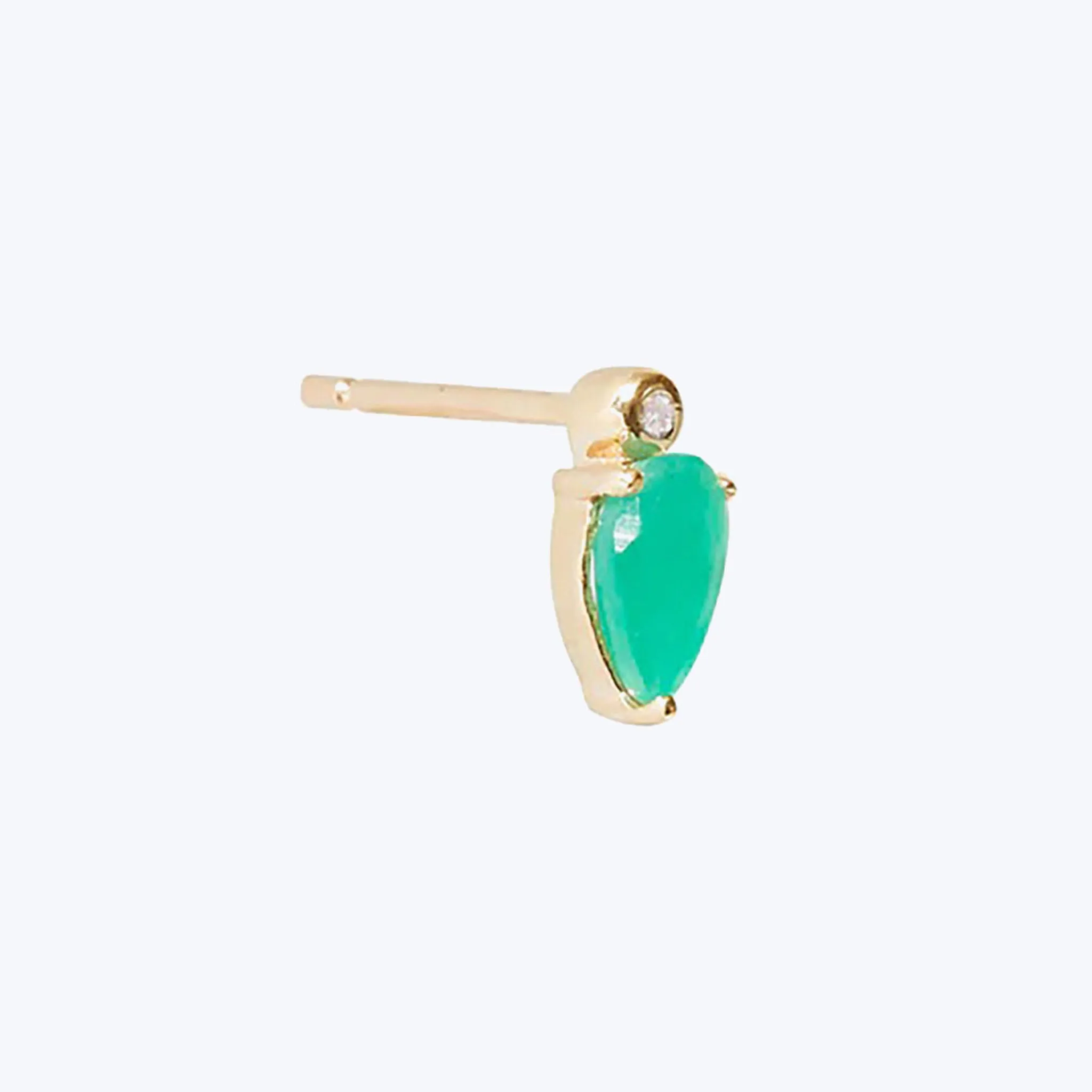 Droplet Stud with Emerald