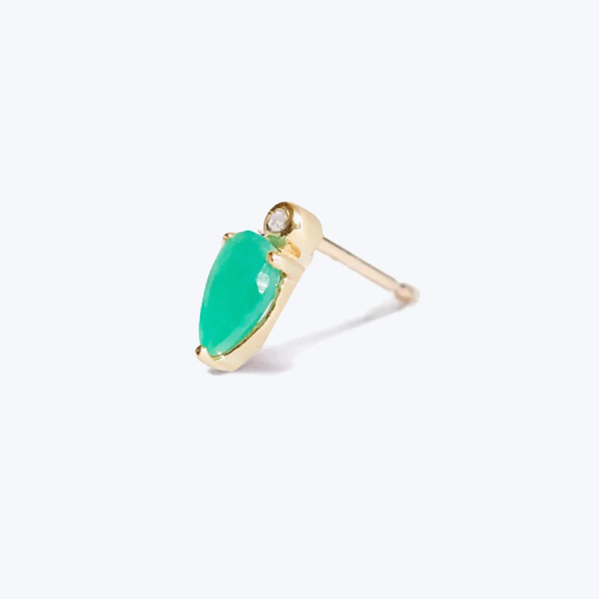 Droplet Stud with Emerald