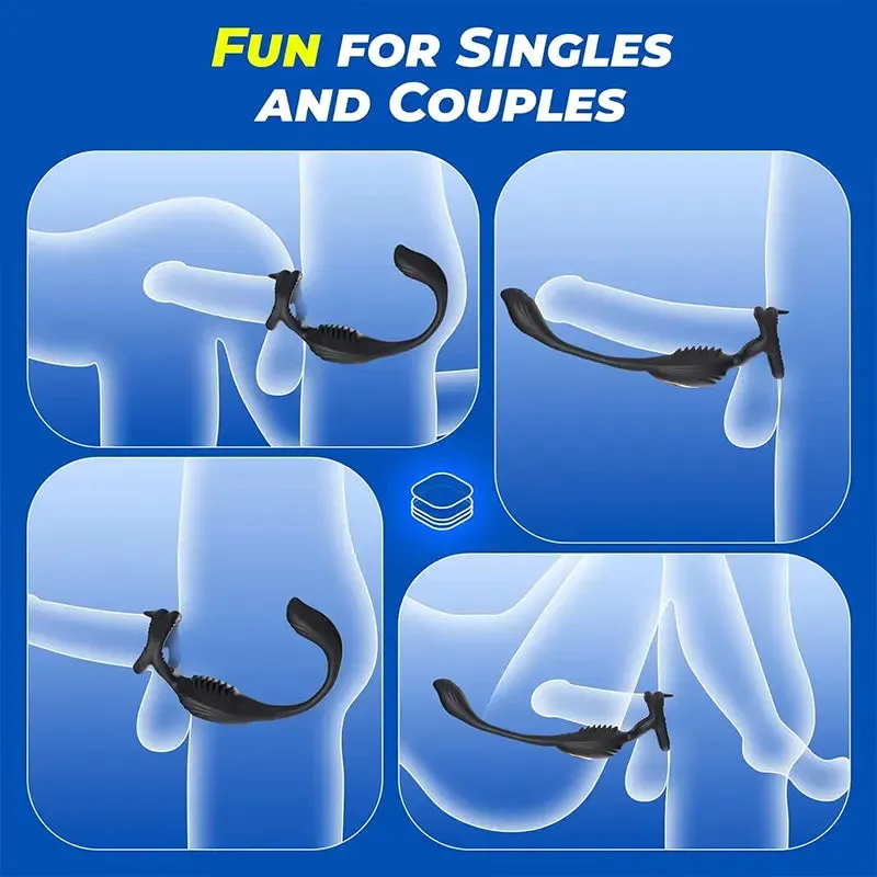 Dual Motor Vibrating Cock Ring with Remote Control