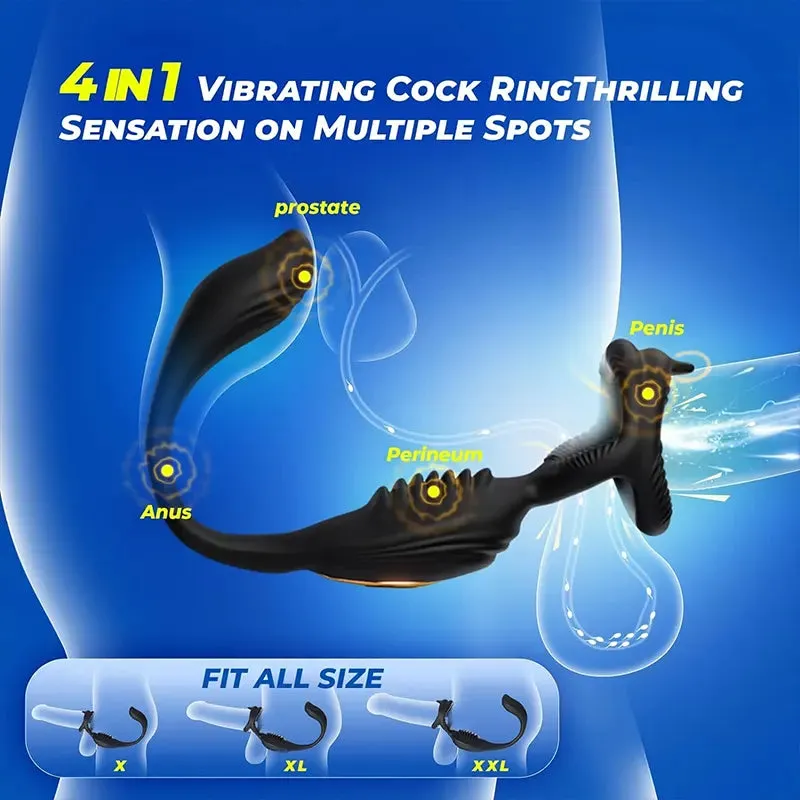 Dual Motor Vibrating Cock Ring with Remote Control